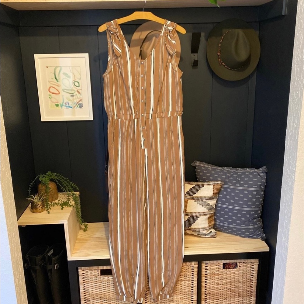 Striped orange jumpsuit